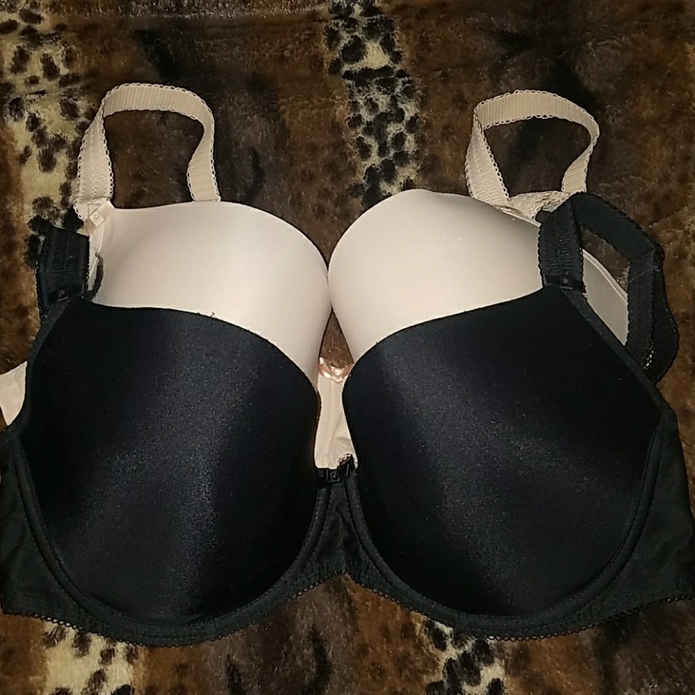 Two Freya bras/Black & Nude/Size 32G